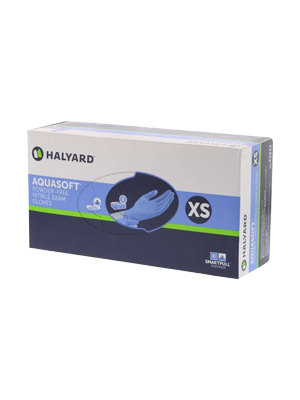 Halyard AQUASOFT Nitrile Exam Gloves, XS - Box/300