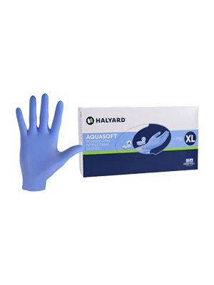 Halyard AQUASOFT Nitrile Exam Gloves, X-Large - Box/250