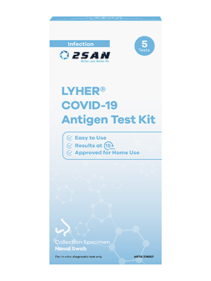 2San LYHER COVID-19 Nasal Rapid Antigen Test Kit - Box/5