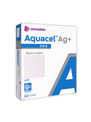 AQUACEL Ag+ Extra Wound Dressing 10cm x 10cm