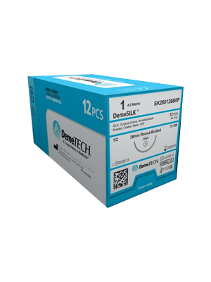 DEMESILK SILK SUTURE 4/0 24MM 3/8C R/C 75CM 12S