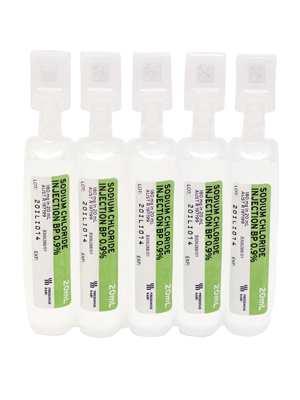 Sodium Chloride Injection BP 0.9% Ampoules Colourless Liquid 20ml 