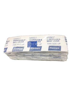 HainesĀ® Microfibre Flat Mop Head Disposable - Box/200