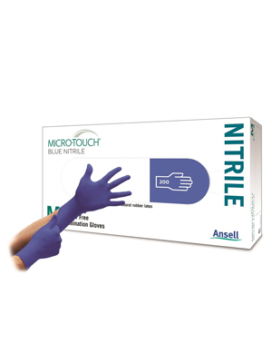 MICRO-TOUCH Blue Nitrile Examination Gloves Medium