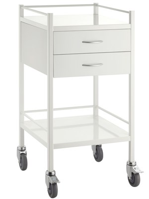 Powder Coated Double Drawer Trolley 50x50x96.7 cm