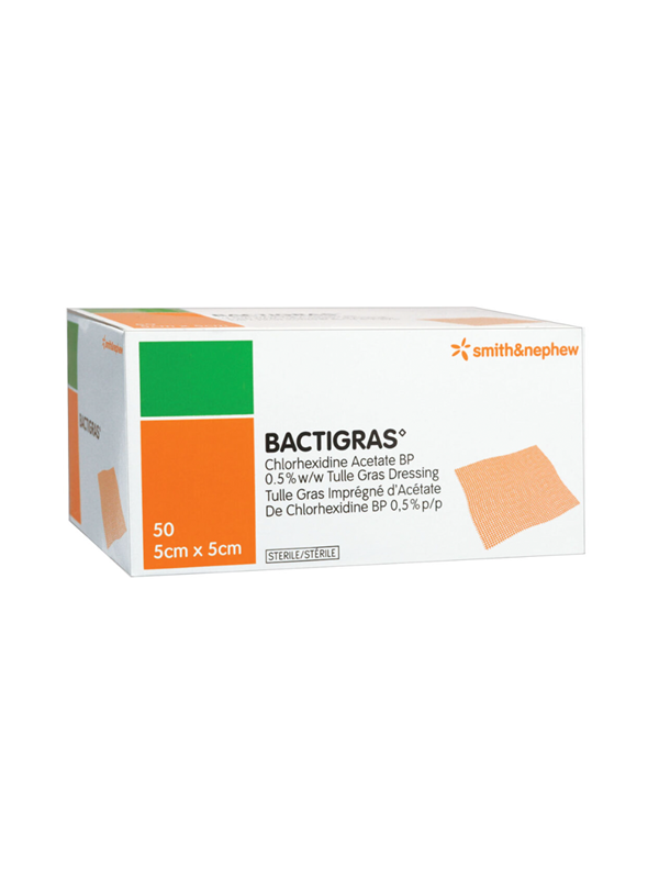 Bactigras Wound Dressing Chlorhexidine Acetate BP 5cm x 5cm 