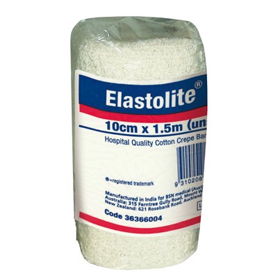 Bandage Non-Adhesive Elastolite Crepe, Reusable Washable 7.5cm x 1.5m